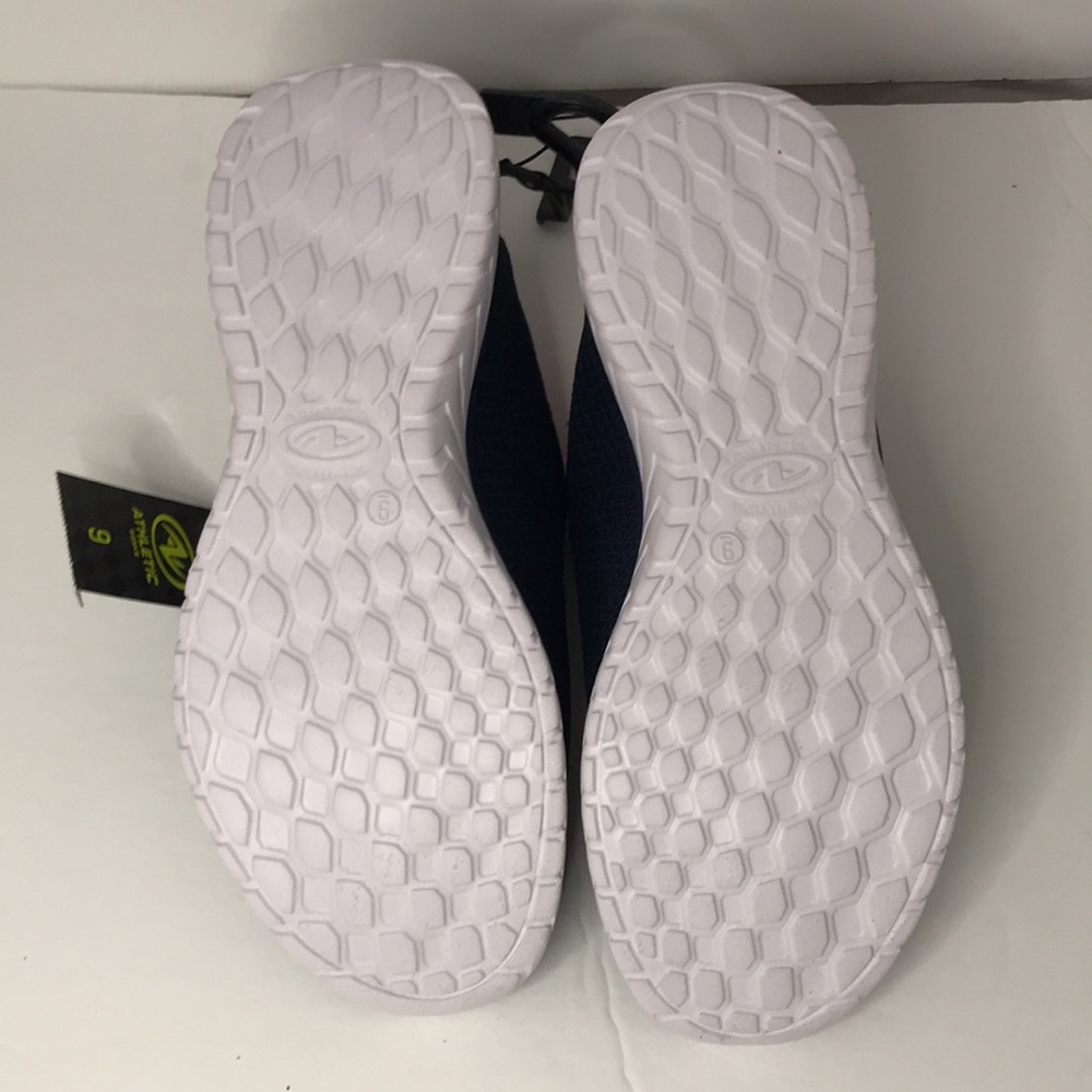 NWT Athletic Works Women's Bungee Slip-On Sneakers Navy Pink Combo - Picture 6 of 6